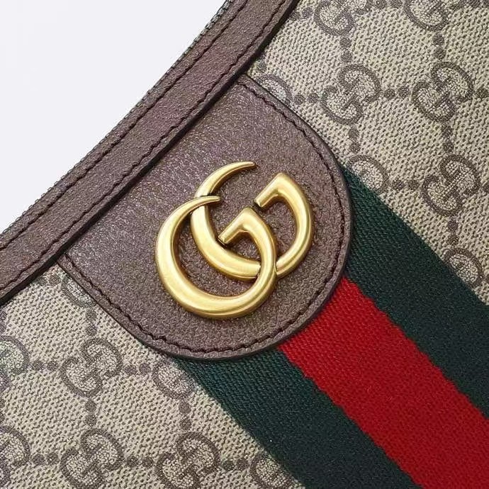 Gucci Unisex Ophidia GG Small Crossbody Bag Beige Ebony Soft GG Supreme Canvas Double G Style ‎598125 9IK3T 8745