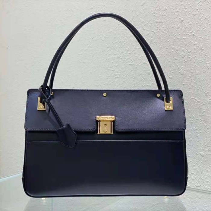 Dior Women Parisienne Bag Black Smooth Calfskin