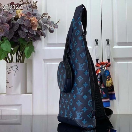 Louis Vuitton LV Unisex Duo Slingbag Navy River Blue Calf Leather