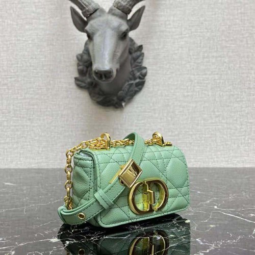 Dior Women Micro Dior Caro Bag Cloud Lime Supple Cannage Calfskin