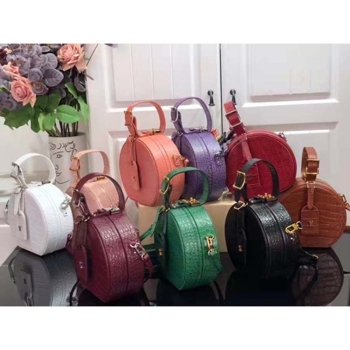 Louis Vuitton LV Unisex Petite Boite Chapeau Latte Matte Alligator Leather