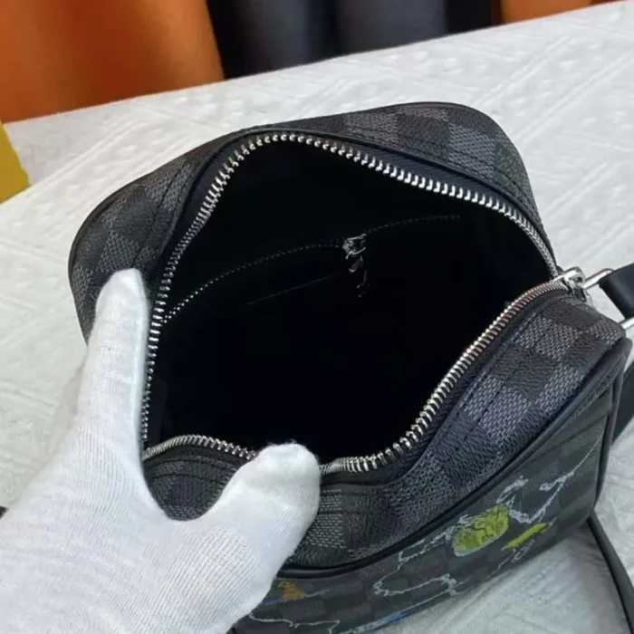 Louis Vuitton LV Unisex Renaissance Map Damier Graphite PM Danube Slim Bag