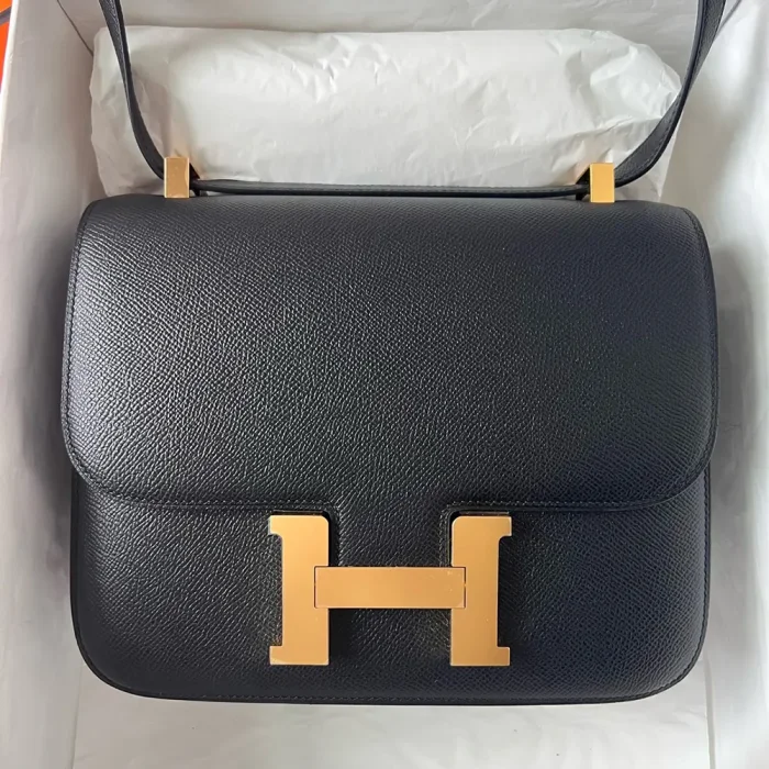 Hermes Women Constance 24 Bag Epsom Leather-Black/Gold