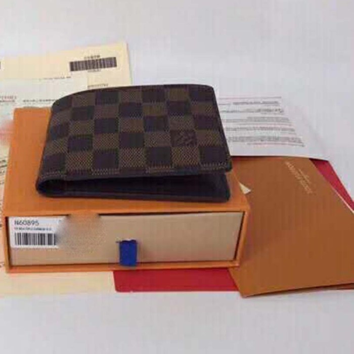 Louis Vuitton LV Unisex Multiple Wallet Coated Canvas-Brown