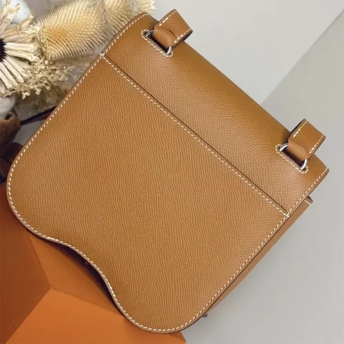 Hermes Women Della Cavalleria Mini Bag Epsom Leather-Brown/Silver