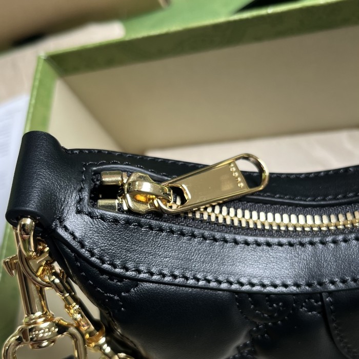 Gucci Women GG Matelassé Mini Bag Black GG Matelassé Leather Double G