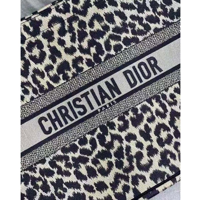 Dior Unisex CD Large Dior Book Tote Beige Multicolor Mizza Embroidery
