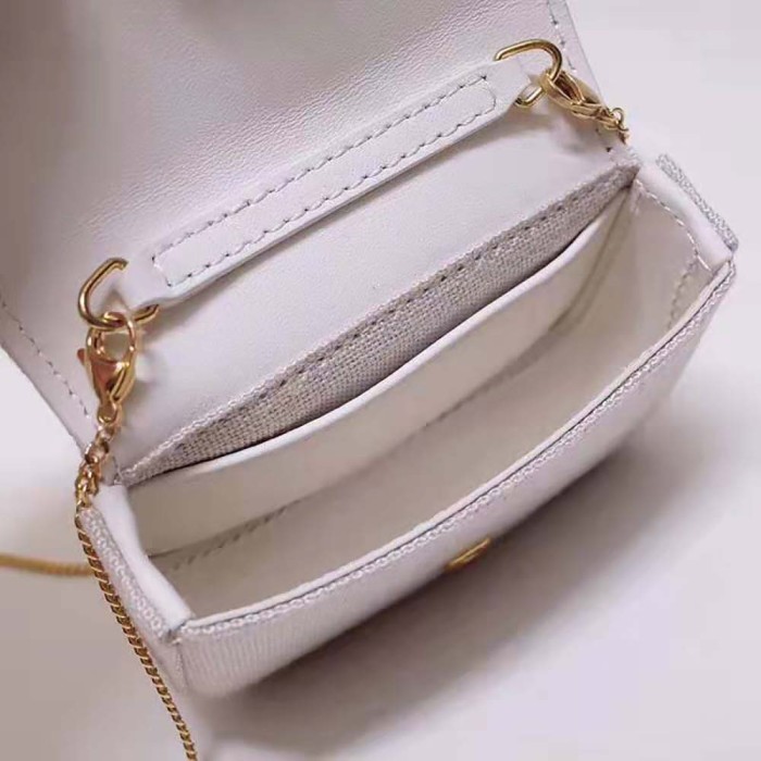 Fendi Women Nano Baguette Charm Beige Canvas Charm