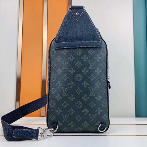 Louis Vuitton LV Unisex Avenue Sling Bag Dark Green Monogram Coated Canvas Cowhide