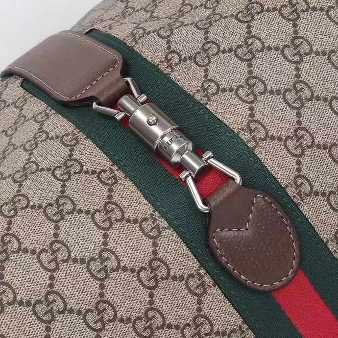 Gucci Unisex GG Jackie 1961 Medium Shoulder Bag Beige Ebony GG Supreme