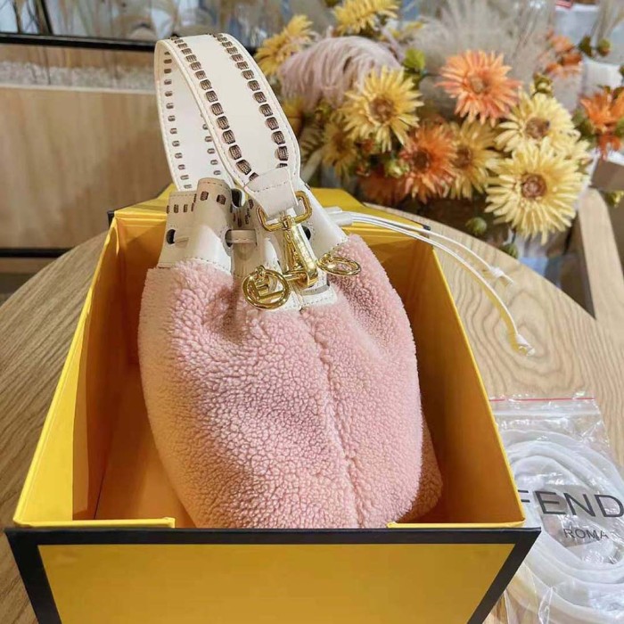 Fendi Women Mon Tresor Pink Sheepskin Mini-Bag