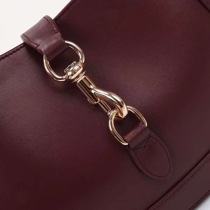 Gucci Women GG Jackie Small Shoulder Bag Rosso Ancora Leather Hook Closure