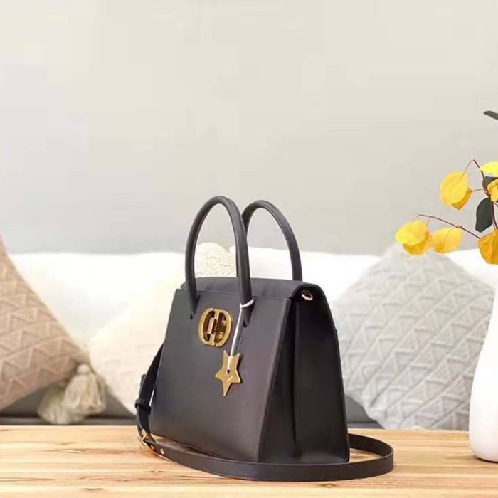 Dior Women Large ST Honore Tote Black Grained Calfskin