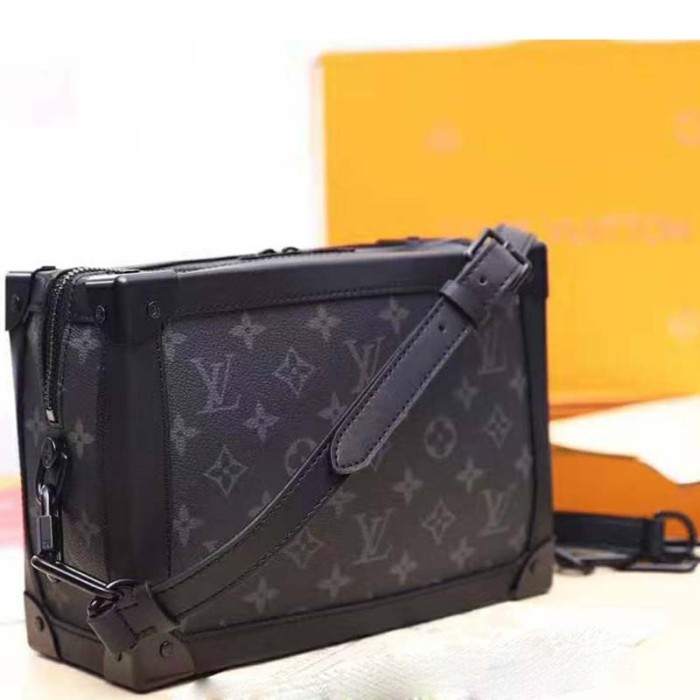 Louis Vuitton LV Men Soft Trunk Soft-Sided Messenger Bag in Monogram Eclipse Canvas-Grey