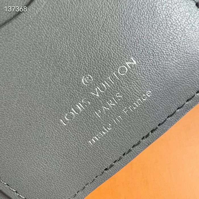 Louis Vuitton LV Unisex Pocket Organizer Anthracite Gray Monogram Shadow Calf Leather