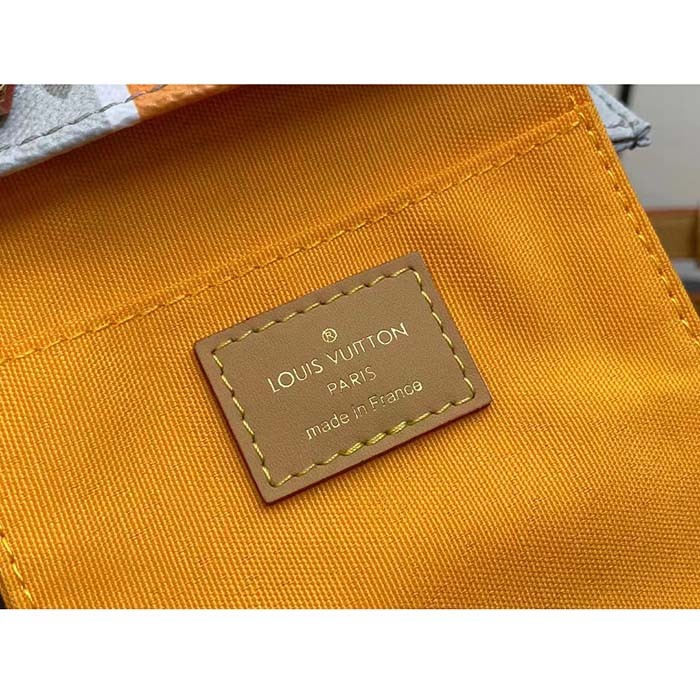 Louis Vuitton LV Unisex Petit Sac Plat Bag Beige Ocher Monopaname Coated Canvas Cowhide Leather