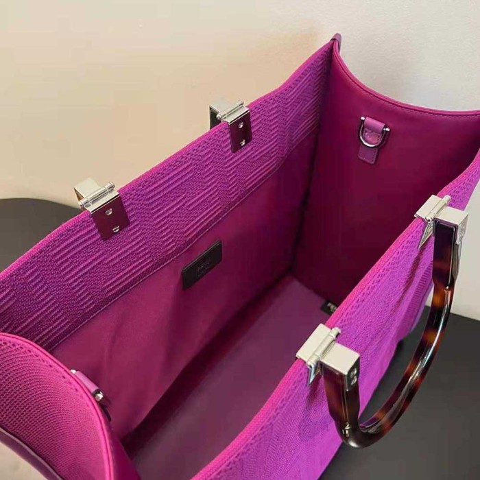 Fendi Women Sunshine Medium FF Fabric Shopper-Purple