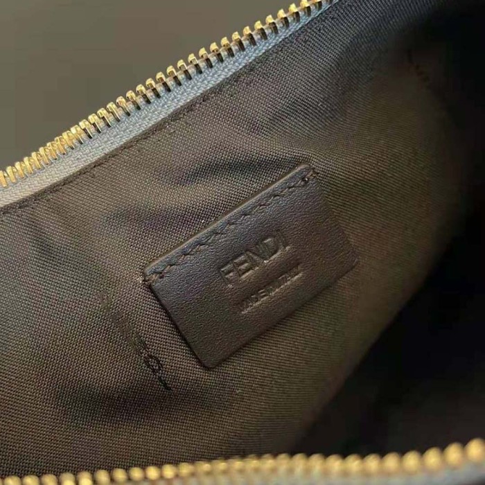 Fendi Women Fendigraphy Small Silver Laminated Leather Bag