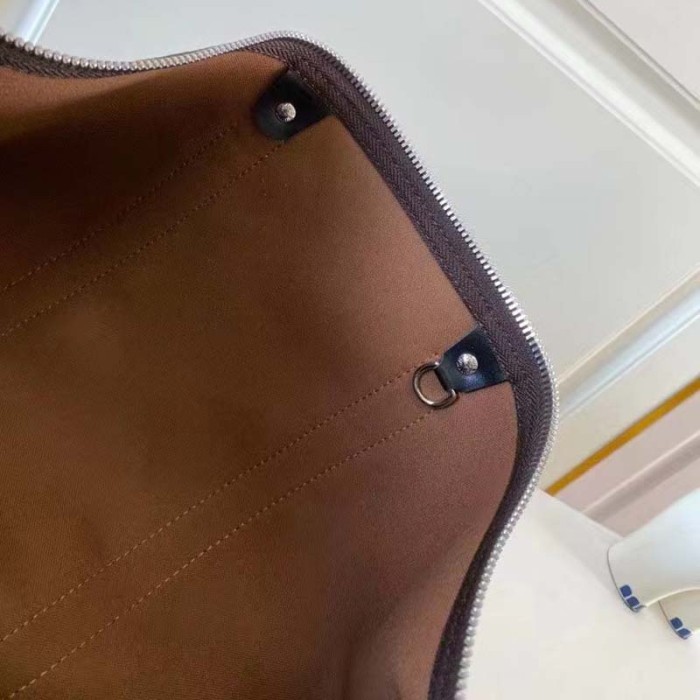 Louis Vuitton LV Unisex Keepall Bandoulière 55 Monogram Canvas Natural Cowhide Leather