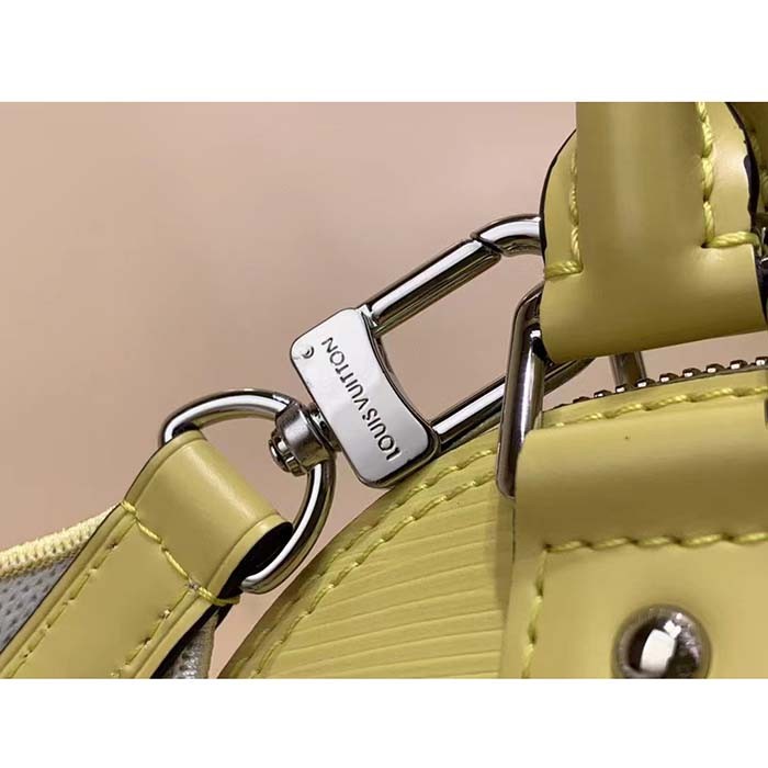 Louis Vuitton LV Women Alma BB Handbag Jaune Plume Yellow Epi Grained Cowhide Leather