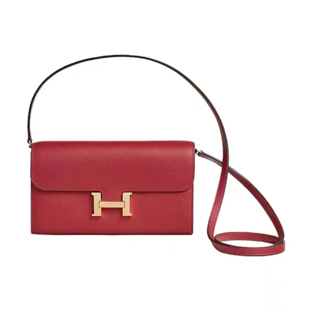 Hermes Women Constance Long To Go in Epsom Leather-Red