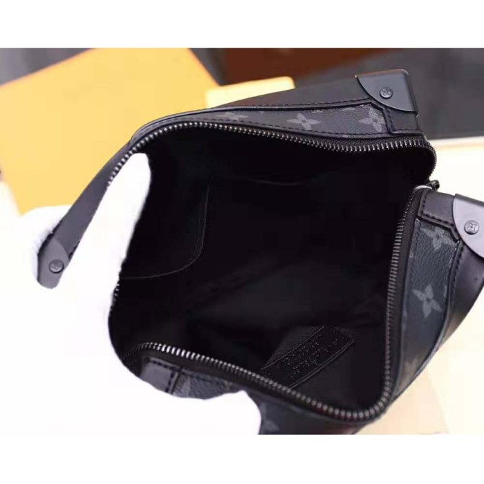 Louis Vuitton LV Men Soft Trunk Soft-Sided Messenger Bag in Monogram Eclipse Canvas-Grey