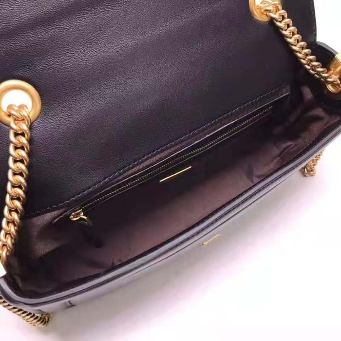Fendi Women Baguette Chain Black Nappa Leather Bag
