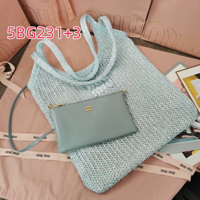5BG231MiuMiu new sequined mesh IVY handbag