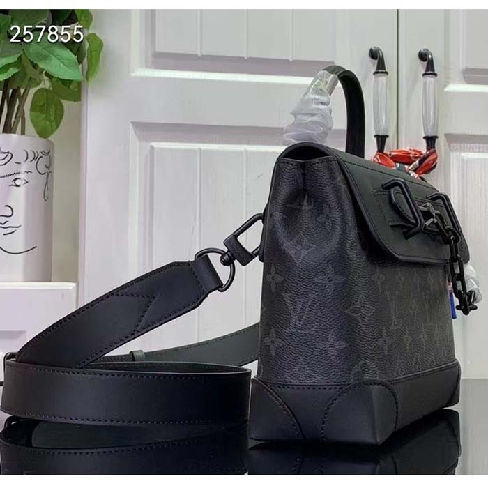 Louis Vuitton LV Unisex Steamer PM Bag Monogram Eclipse Coated Canvas M46953