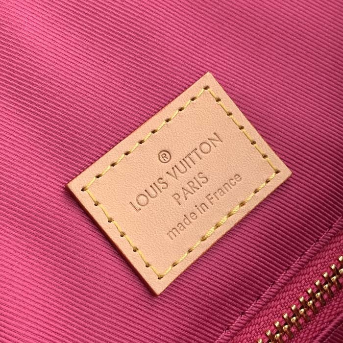 Louis Vuitton LV Unisex Graceful MM Hobo Pivoine Pink Monogram Coated Canvas