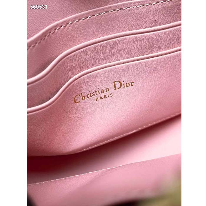 Dior CD Women Saddle Rodeo Pouch Melocoton Pink Goatskin