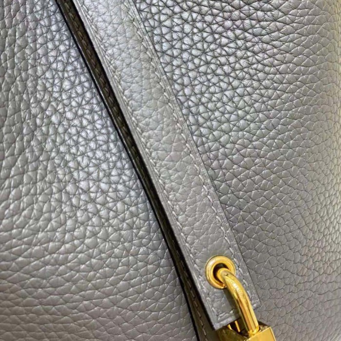 Hermes Women Picotin Lock 18cm in Cowhide leather-Gray
