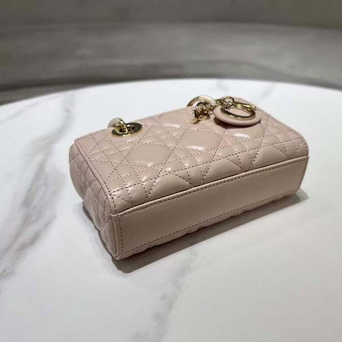 Dior Women CD Mini Dior Book Tote Trench Beige Macrocannage Calfskin