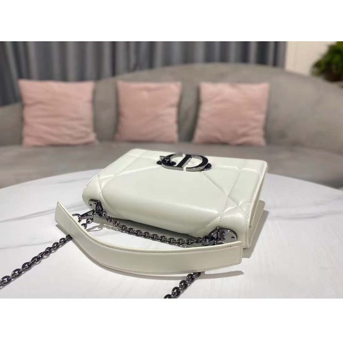 Dior Women CD 30 Montaigne Chain Bag Handle Latte Maxicannage Lambskin