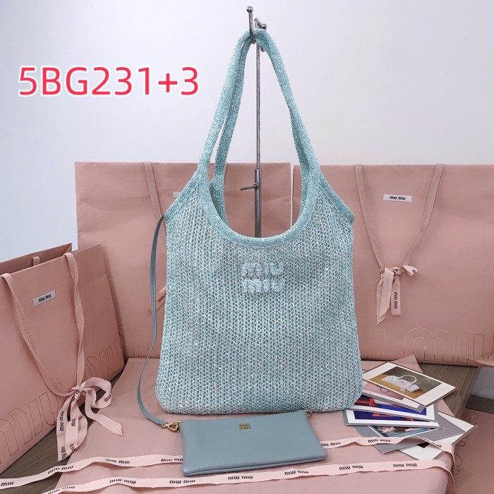5BG231MiuMiu new sequined mesh IVY handbag