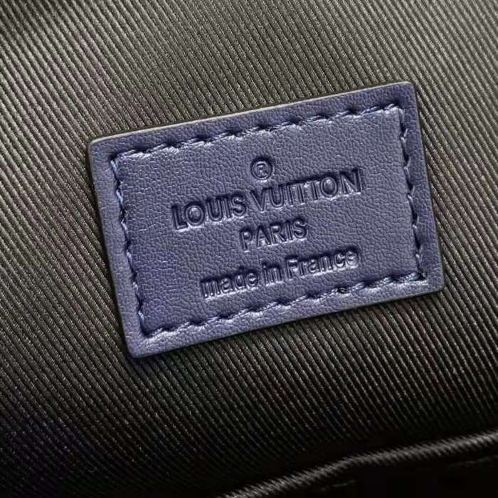 Louis Vuitton LV Unisex Sprinter Backpack Navy Blue Monogram Shadow Cowhide Leather