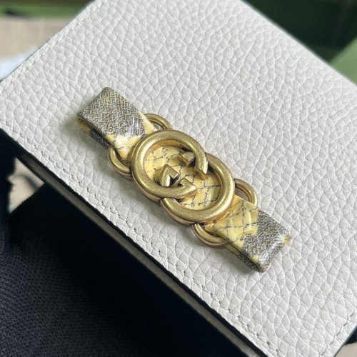 Gucci Unisex GG Wallet Interlocking G Python Bow Light Pink Leather Moiré Lining