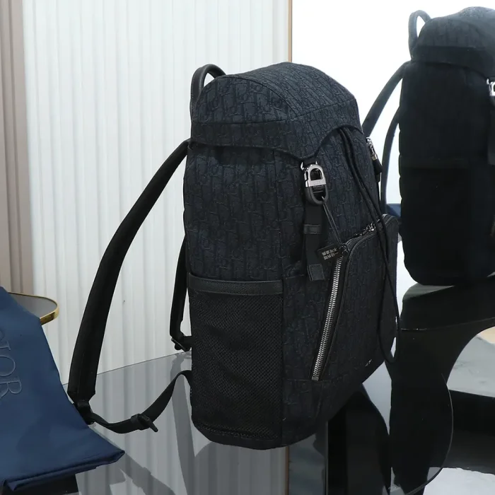Dior Men Dior 8 Backpack with Flap Black Dior Oblique Jacquard