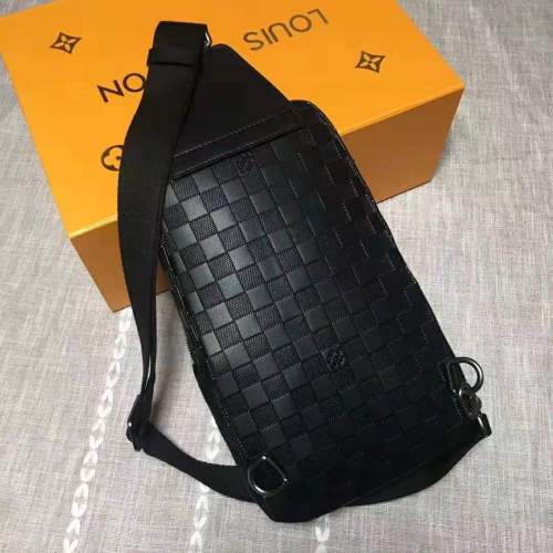 Louis Vuitton LV Men Avenue Sling Bag in Damier Infini Leather-Black