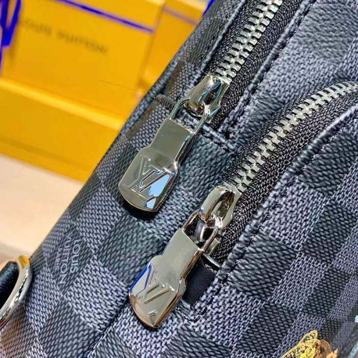 Louis Vuitton LV Unisex Avenue Sling Bag Damier Graphite Coated Canvas