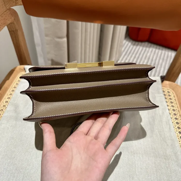 Hermes Women Constance 24 Bag Epsom Leather-Gray/Gold