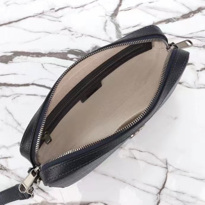 Gucci GG Unisex Ophidia GG Crossbody Bag Blue Black GG Supreme Canvas Double G