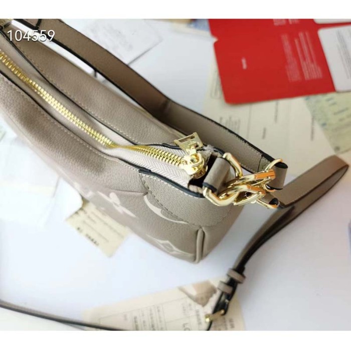 Louis Vuitton LV Women Bagatelle Mini Hobo Handbag Monogram Empreinte Embossed Grained Cowhide