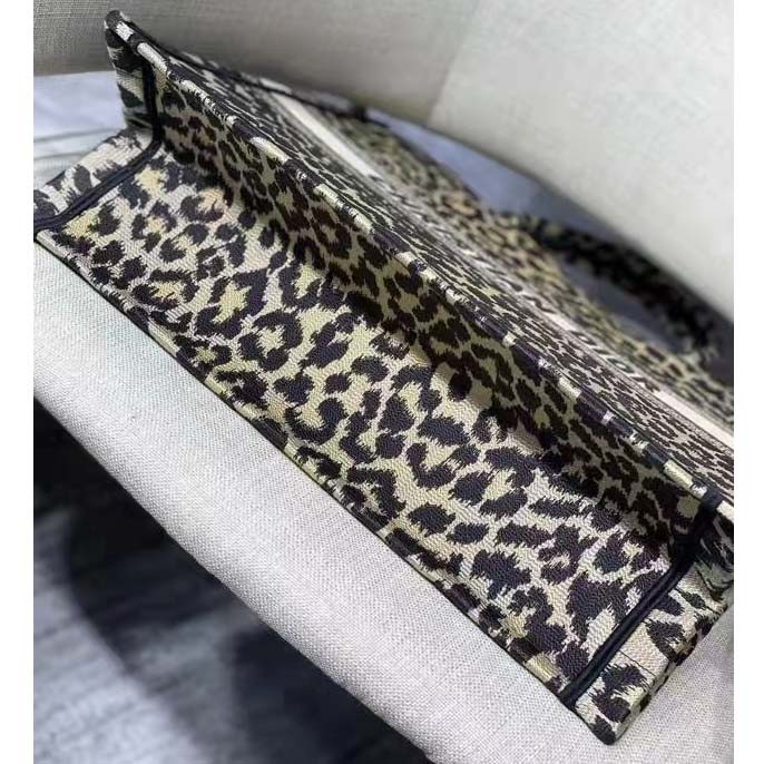 Dior Unisex CD Large Dior Book Tote Beige Multicolor Mizza Embroidery