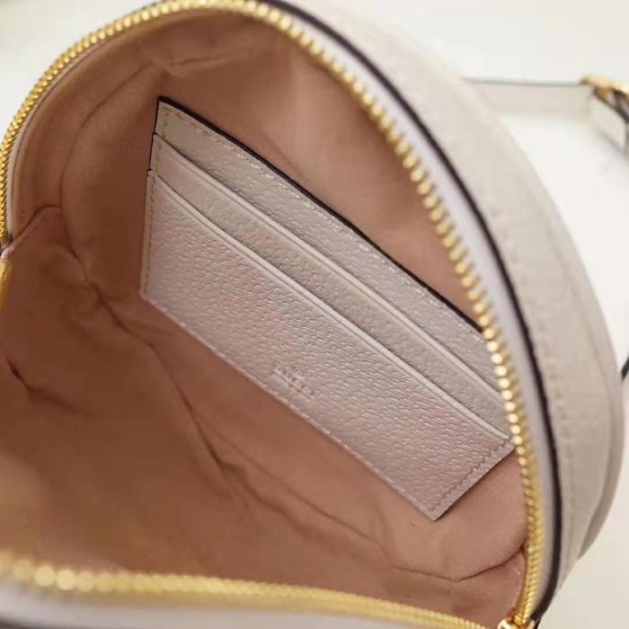 Gucci GG Women Ophidia Mini Backpack with Blue and Red Web in White Leather