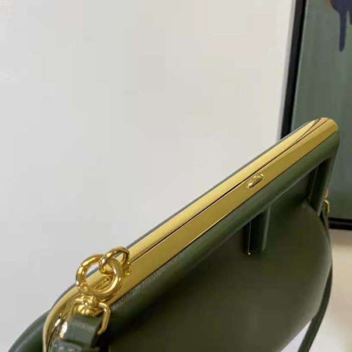 Fendi Women First Small Dark Green Leather Bag