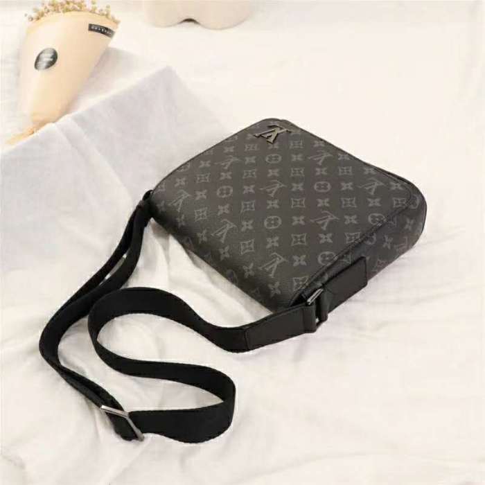 Louis Vuitton LV Men District PM Bag in Monogramme Eclipse Canvas-Grey