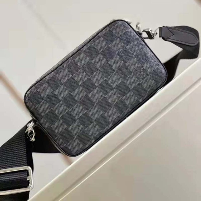 Louis Vuitton LV Unisex Alpha Wearable Wallet Damier Graphite Coated Canvas Cowhide