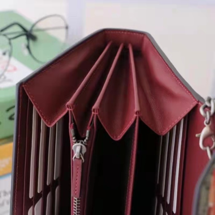 Gucci Women GG Dionysus Blooms Print Mini Chain Bag Beige Ebony Supreme Canvas