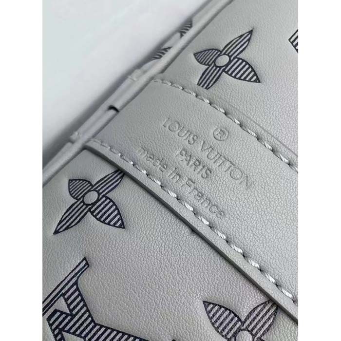 Louis Vuitton LV Unisex Keepall Bandoulière 50 Bag Anthracite Gray Monogram Shadow Calf Leather